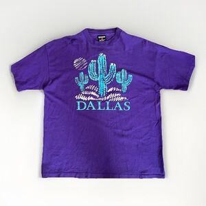 Vintage Purple Dallas 90s Graphic Shirt XL 90s Single Stitch Signal Sport MiUSA
